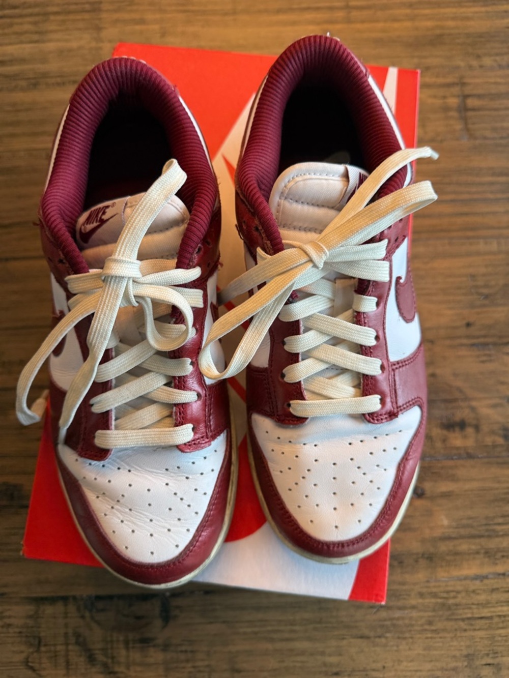 Nike Dunk Low PRM team red white Retro Sneakers size 8 - Picture 8 of 10
